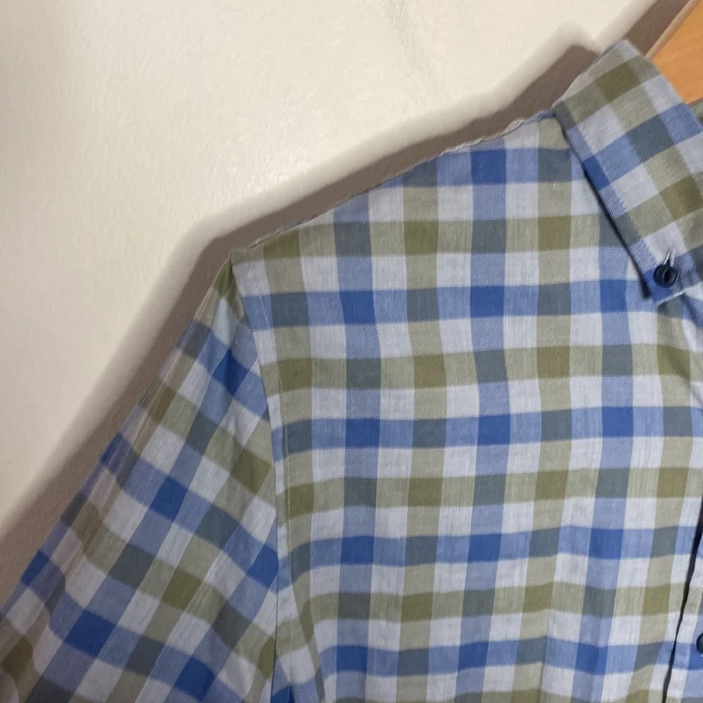 Vineyard Vines plaid cotton blend slim longshore shirt size M